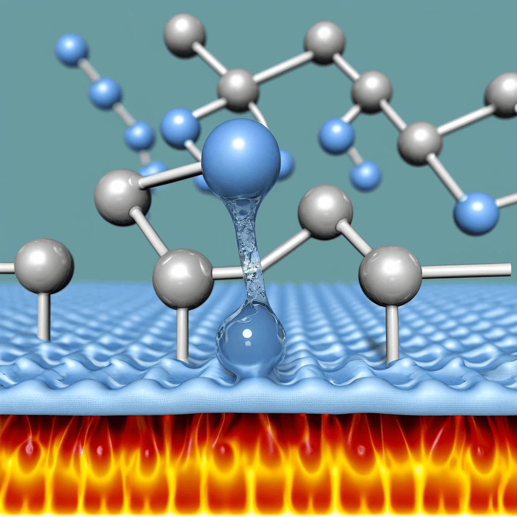 a heating element showing water molecules